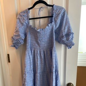 Hill House Home Blue Red Plaid Nesli Nap Dress XS